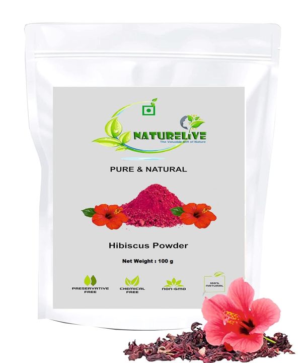 Hibiscus flower powder red color 100 gm