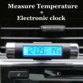 Car Auto LCD Display 2 in 1 Digital Clock Thermometer Time Monitor Electronic Clip-on LED Backlight, Only Celsius. 