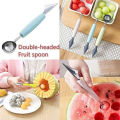 2 in 1 fruit carving cutter -2 in 1 Melon Baller Scoop, Stainless Steel Watermelon Cutter Fruit Carving Tools Set for Fruit Slicer Dig Pulp Separator. 
