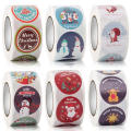 500pcs/roll Merry Christmas Stickers 500pcs Animals Snowman Trees Decorative Stickers Navida Wrapping Gift Box Label Christmas Tags. 