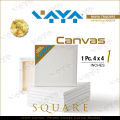 Maya Traders 1 Piece Of 4 X 4 Inches 100% Cotton Primed Stretched Canvas Board For Acrylic & Oil Painting. 