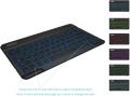 HB030B Universal Slim Portable Wireless Bluetooth 3.0 7-Colors Backlit Keyboard with Built in Rechargeable Battery, Black. 