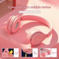 Y08 [Good Quality]  Wireless Bluetooth Headphones On-Ear Headset HIFI Stereo Macaron with Mic. 