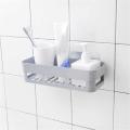 Plastic Bathroom Shelf Storage Box Organizer Basket with Wall Mounted Suction Cup. 
