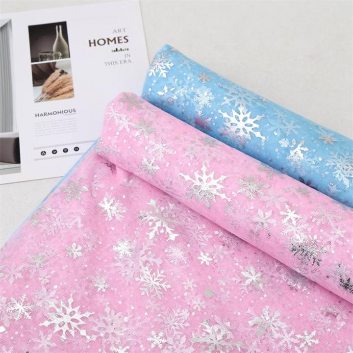 150cm Width Tulle Fabric Sheer Snowflake Pattern Mesh Texture Mesh Fabric 1meter/Lot Polyester Material Gauze Fabric for Tutu