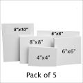 Openness - 5 Pack - Mix Canvases 4x4, 6x6, 6x8. 8x8, 8x10,  For Painting, Canvas Boards, Canvas Panels, 100% Cotton Stretched Canvas , Framed Canvas, Small Canvas. 