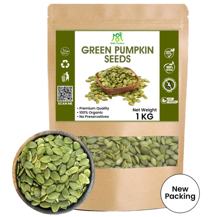 Green Pumpkin Seeds Without Shell | Kadu K Beej Unshelled | Pumpkin Seed for Eating 1 Kg