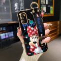 YIWESAN For Infinix Hot 9 Play Case With Wristband New Design Phone Case For Girl Women Thin Pattern Cartoon Minnie Shockproof Plating Silicone Casing Full Cover SoftCase Protection Cases. 