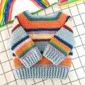 Colorful Crochet Sweater / Handmade / Woolen. 