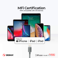 Sigma Turbo Series TC-3 Lightning (Iphone) Auto Disconnect Fast Charging Data Cable for Iphone (Lightning) Mobile Phones Pure Copper Wire Quick Charging Cable. 