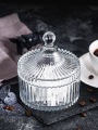 Elegant Imported Crystal Glass Candy Jar/Sweets Transparent Crystal Glass Pot/ Multipurpose Crystal Glass Jar (with Lid). 