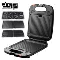 Professional 3 in 1 Multi Plates 4 Slices Panini Grill Sandwich Maker & Waffle Maker. 