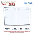 Executive Medium Diary for year 2025 with double date per page. 
