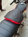 Red Base Water Proof Bike Seat Cushion /Motorcycle Seat Cover / Motor Bike Long Route Cushion Long Travel Seat Comfortable (Molty Foam 1inch) with Crocodile Stitching. 