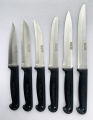 Pack of 7 | Master kitchen knife set | Black Stainless Steel | Knives with Wooden Stand. 