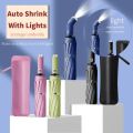 Automatic Folding Umbrella with Flashlight. 