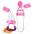 Baby Silicone Squeeze Spoon Feeder Set | Soft Baby Food Dispenser & Fruit Pacifier Feeder | BPA-Free Infant Training Spoon for Feeding & Teething Relief | Baby Feeding Utensils | Easy to Clean | Pack of 2. 