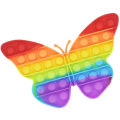 Push Pop Bubble Fidget Spinner Pop It Silicone Toy - 8 inches - Rainbow Butterfly. 