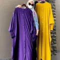 Turkish Button Front Open Abaya for Girls - Georgette with Free Size. 