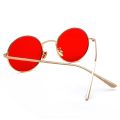 New gold round metal frame sunglasses men retro summer style women red lens sun glasses unisex yellow pink black. 