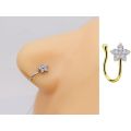 Non Piercing Adjustable Thin Clip On Nose Pin Elegant Nostril Body Jewelry. 