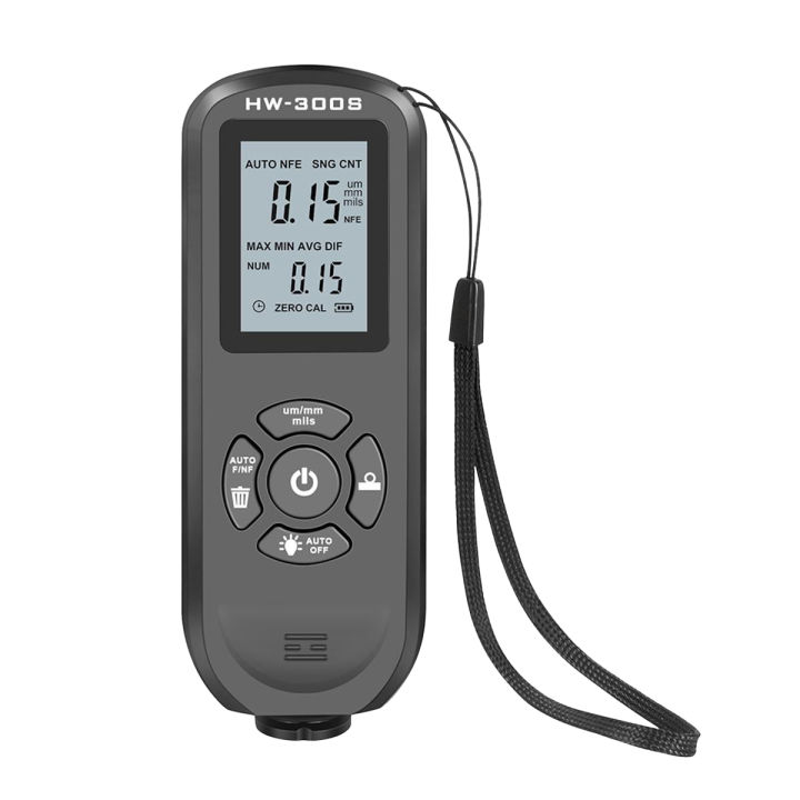 YIERYI HW-300S Coating Thickness Gauge 0-2000um Digital Car Paint Coating Thickness Tester LCD Backlight Display