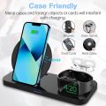 KKM Wireless Charger, 3 in 1 Qi-Certified Fast Wireless Charging Station Compatible with iPhone 14 Pro/14 Pro Max/14/14 Plus/13/12/11/XS, Charging Stand Dock for Apple Watch & AirPods (with Adapter). 