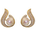 1Pair New Earrings Pearls Water Drop Earrings Fashionable Temperament Earring Layor. 