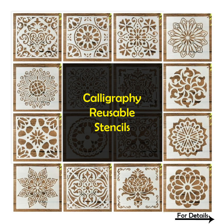 Calligraphy Reusable Stencil - Canvas and Wall Painting Template DIY ...