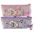 POUCH H-432 – Transparent-Style Kuromi Pencil Pouch with Keychain – Multi Color (Pink, Purple, Light Blue) – Durable, Lightweight, Spacious School Stationery Bag | ASHAA Store. 