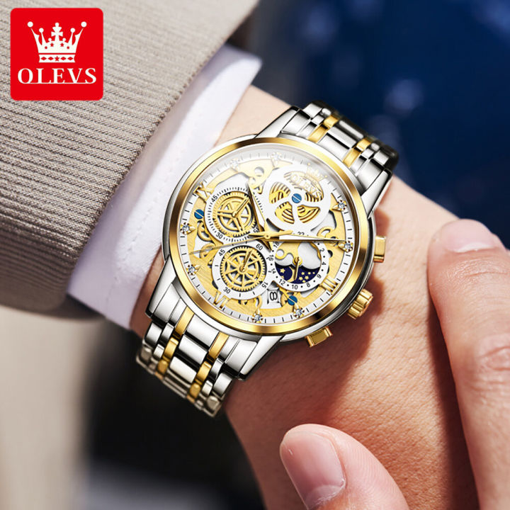 OLEVS%20Watch%20for%20Men%20%20Waterproof%20Trendy%20Hollow-Carved%20Design%20Stainless%20Steel%20Chronograph%20Luminous%20multifunctional%20Watch%209947%20-%20Image%204