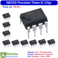 10Pcs NE555 Timer IC Precision Dual Bipolar Chip for Oscillator, Pulse Generator, PWM, LED Flasher & Electronic Projects DIY/Repair Pack by Electrica. 