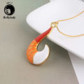 Women Fashion Necklace Hook Ladybug Fox Tail Hanging Bell Black Cat Pendant Necklace. 