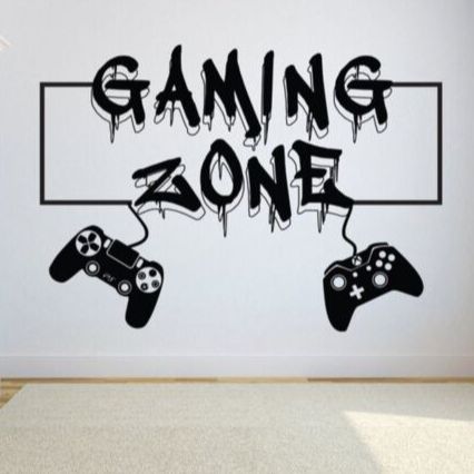 Feet Gaming Zone Vinyl Game Lovers Bedroom Wall Stickers Hot Play Game Handle Living Room Bedroom Personality Decoration Stickers Creative Art Game Handle Wall Stickers Boys Room Game Zone Sports club
