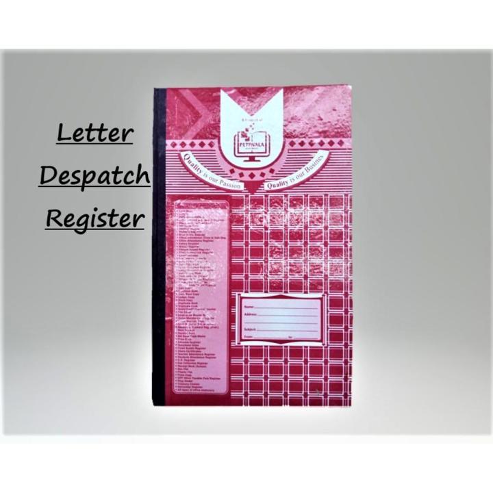 Petiwala – 4Q/6Q Letter Despatch Register / Letter-Out Register / Letters Entry Record Register – High Quality 70 gsm Imported Indonesian Paper with Strong Thread Binding