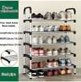 4 and 5 Tiers Shoe Rack Compact Space Saving Footwear Trainer Shoes Storage Organizer - Stainless Shoe Rack 4 and 5-Layers. 