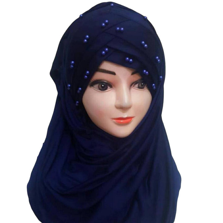 Navy Blue Ready to Wear With Nakab Hijab