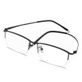 【AmbitionmA】Unisex Metal Half Frame Minus Glasses Vintage Retro Men's Business Myopia Eyeglasses Finished Optical Near Sight Eyewear Diopter. 