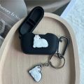 New Caroton Cat Silicone Soft Case for JBL WAVE BUDS Earphone Protector Cover for JBL WAVE100 TWS Headphone Bag with Keyring. 