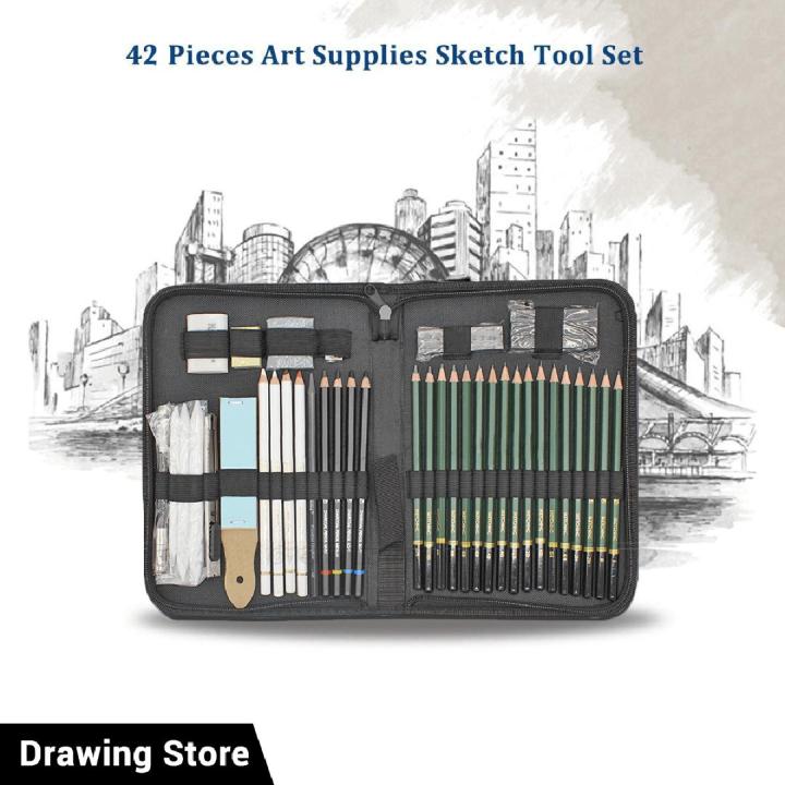 Keep_Smiling Sketch Drawing Set, Sketching Kit For Artist Of 42 Pcs
