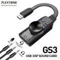 Plextone GS3 Virtual 7.1 Channel 3.5mm USB Sound Card Adapter Headphone Audio Jack Stereo Sound Card Converter For Gaming Compatible with Pc Laptop. 