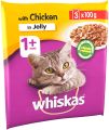 Whiskas 1+ Adult Cat Wet Food, Chicken In Jelly, Pack of 3 Chicken Sachets, 85gm Each. 