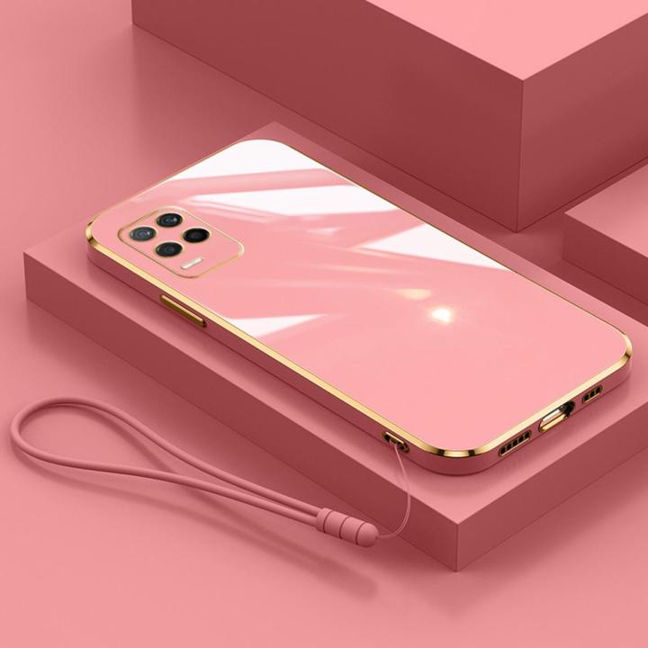 DOINK Custodia per Oppo A74 5G / A54 5G, Cover per Telefono in Silicone TPU Colorata e Lucida con Design Bordo Dorato - Viola