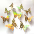 Gold hollow butterfly wall sticker, 3D three-dimensional wall background, decorative stickers, Amazon foreign trade, festival wedding decoration. 