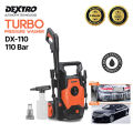 Dextro 110 Bar Turbo High Car Pressure Washer - Auto Start - (6 Month Warranty) Free Soap Bottle. 