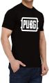 Black PUBG Printed Short Sleeves Summer Tshirts For Men. 