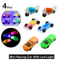 4 Pcs - Mini Racing Car and Bike With Led Light Toy - Battery Operated Dynamic Lightning Free Wheel Set Lighting Toys For KIds Boys Girls Baby - F1 Formula Race. 