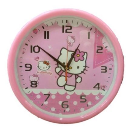 Wall Clock For Kids Room , Hello Kitty Cartoon Character Wall Hanging Clock For Kids Room , Favorite Character Of Kids