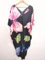 Printed Double V-Neck 52" Long Microfiber Kaftan & Nighty For Women - Free Size Fits Most [200V-7337]. 