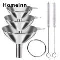 Stainless Steel Funnel Stainless Steel Hangable Funnel Set Versatile Liquid Funnel with Cleaning Brush for Home Kitchen Southeast Asian Buyers' Choice Food Funnel. 
